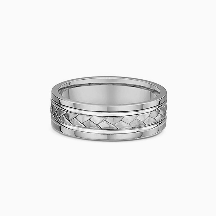 Three Tone Mens Wedding Band