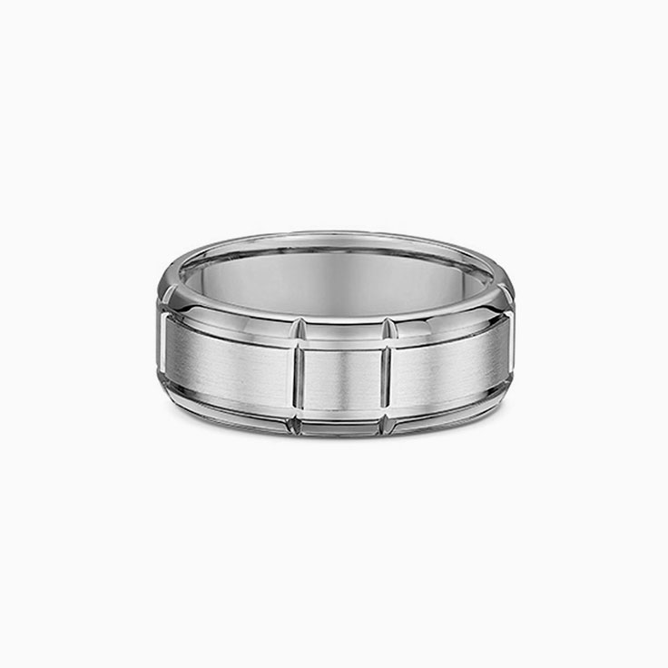 Two Tone Carved Mens Band