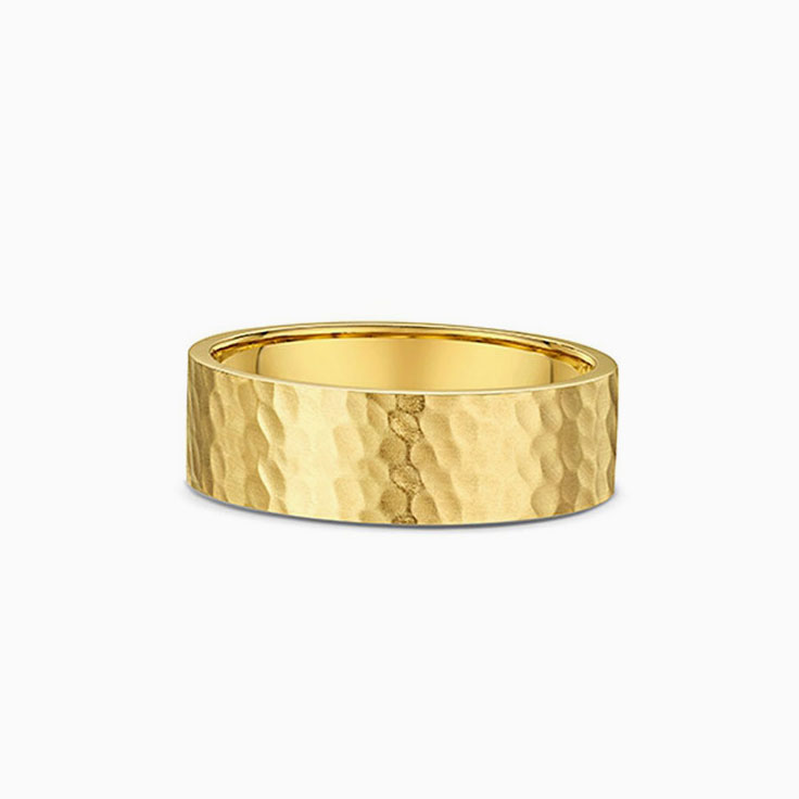 Classic Hammered Finish Wedding Ring
