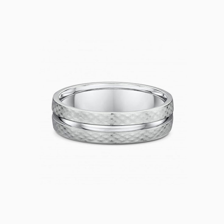 Mens Textured Wedding Ring