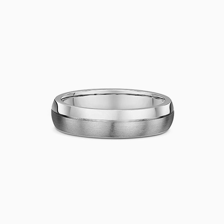 Grooved Two Tone Mens Ring