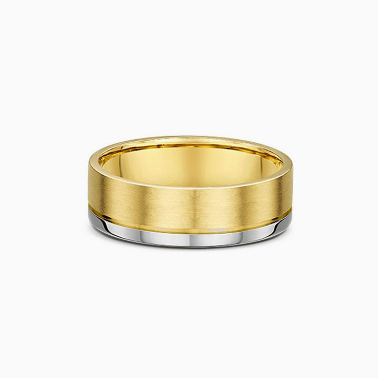 Dual Tone Single Ridged Mens Band