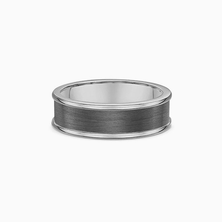 Gold and carbon fibre mens ring 585B00