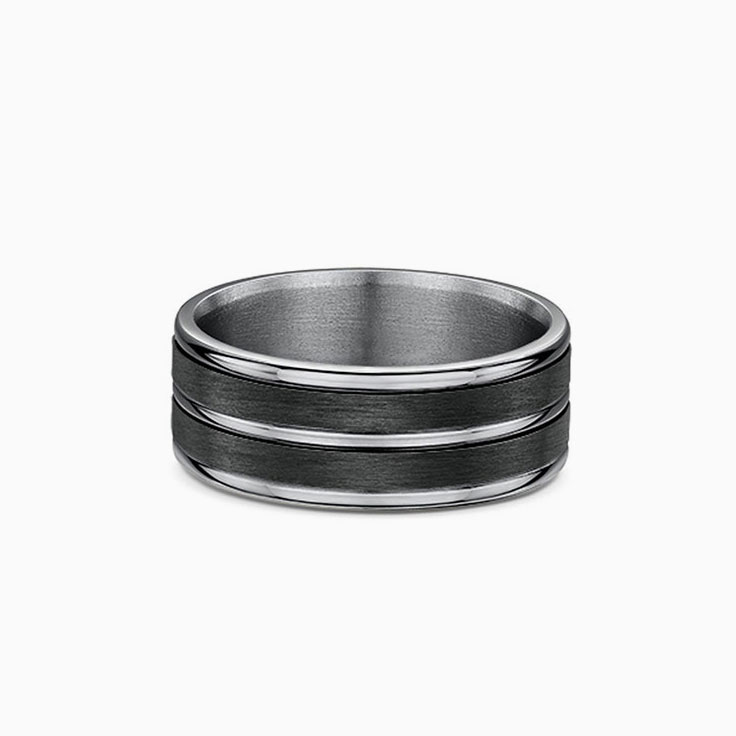 Double stripped titanium ring 596B01