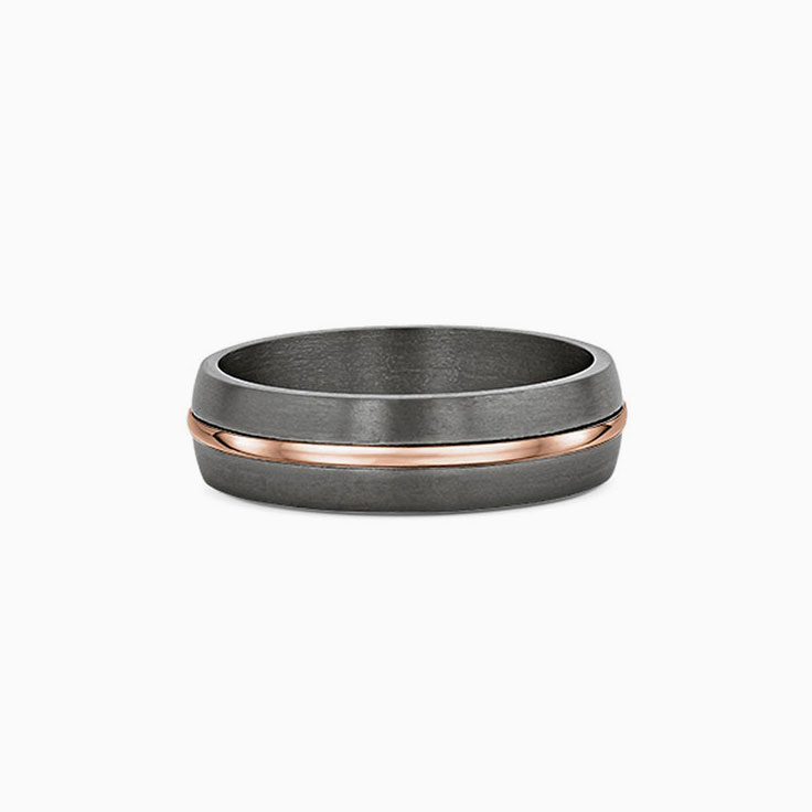 Gold grooved Tantalum ring 782A04