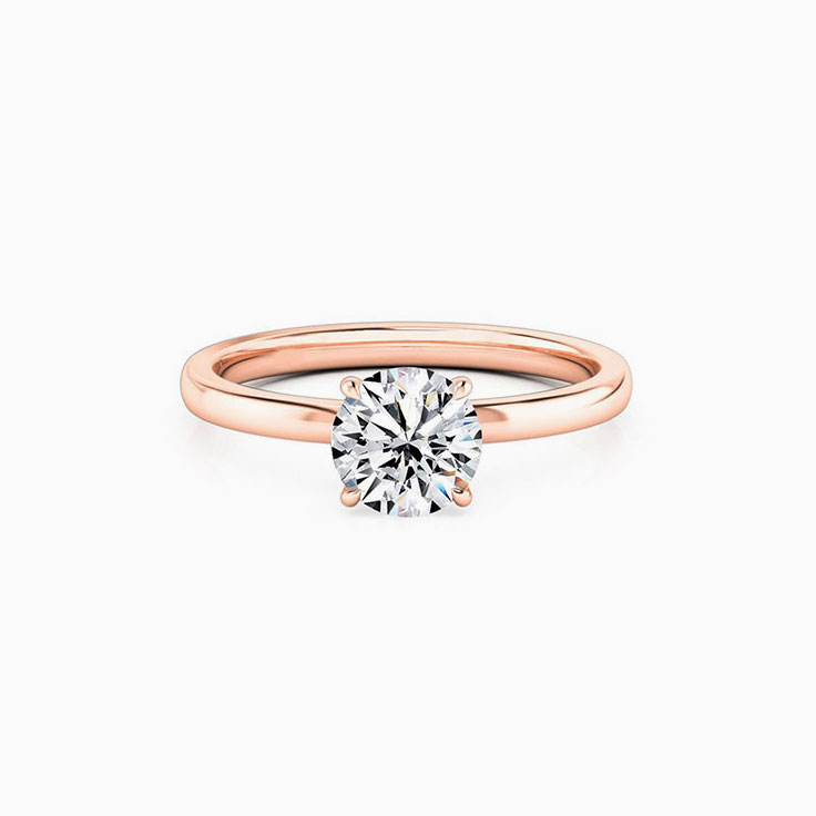 Round Brilliant Cut Engagement Ring with Four Claw