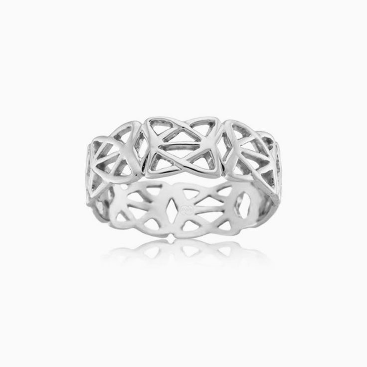 Patterned gold ring J1001