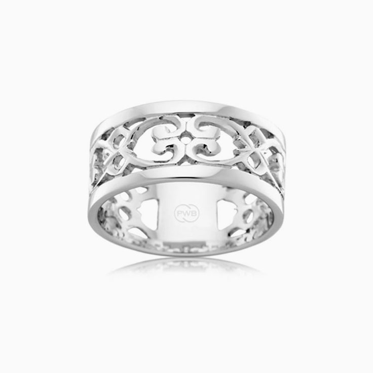 Patterned ladies gold ring J1573