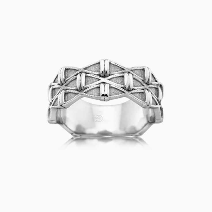 Patterned ladies ring J3784
