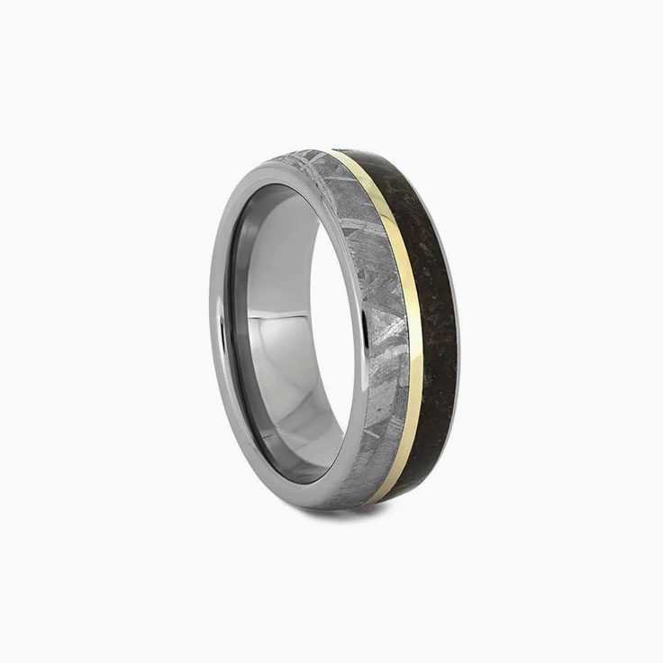 Meteorite and fossil ring