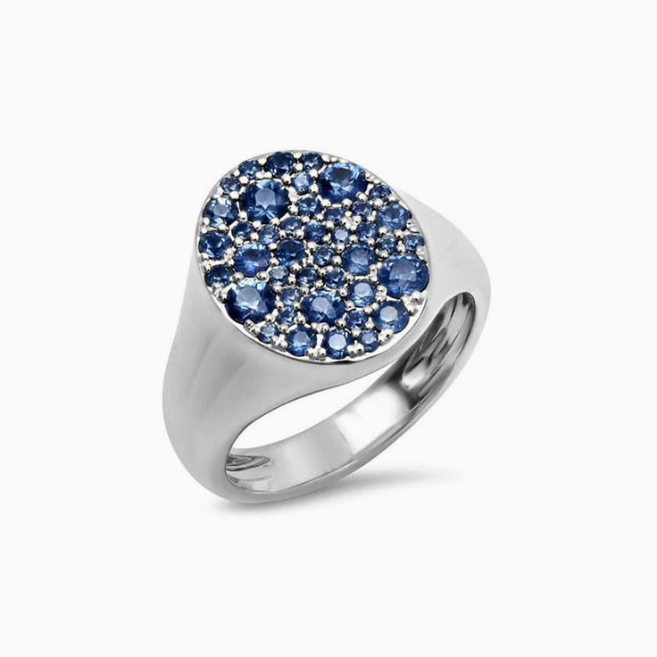 Signet Blue Sapphire ring