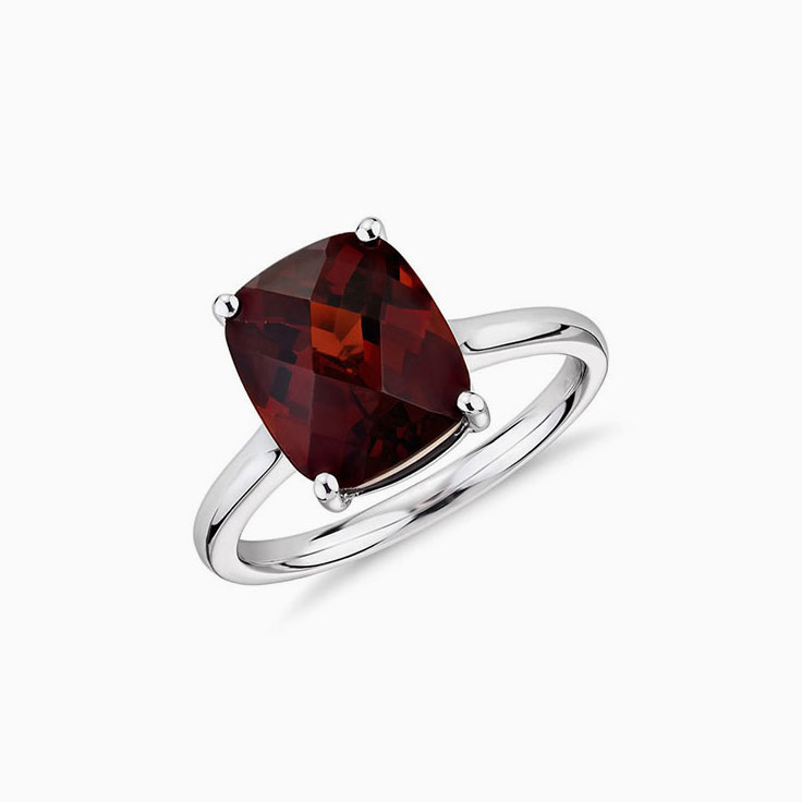 Garnet on a plain band