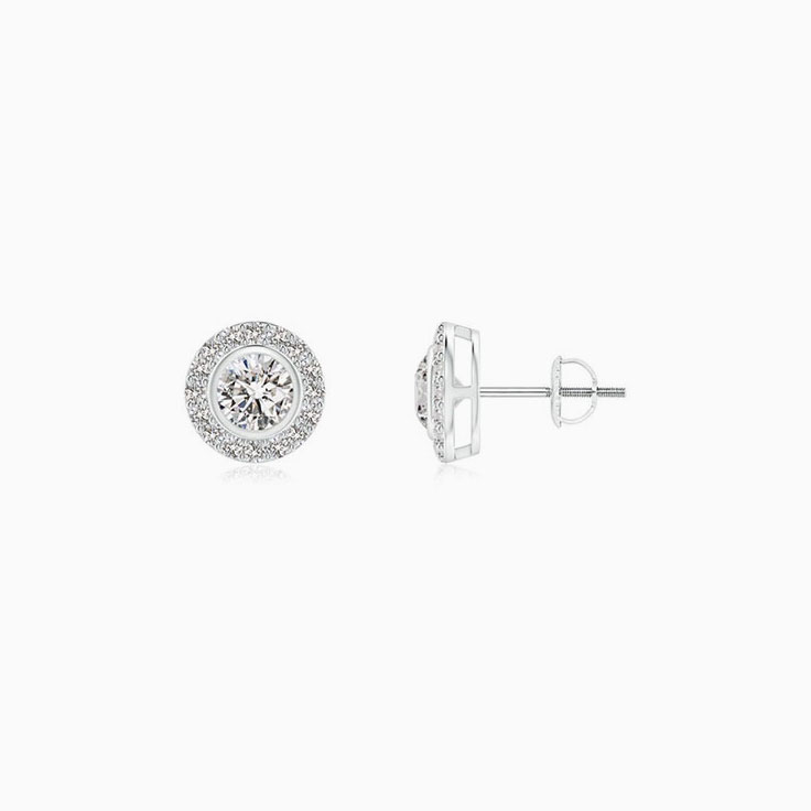 Bezel set halo studs