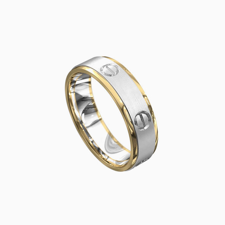 Two tone mens ring 5002