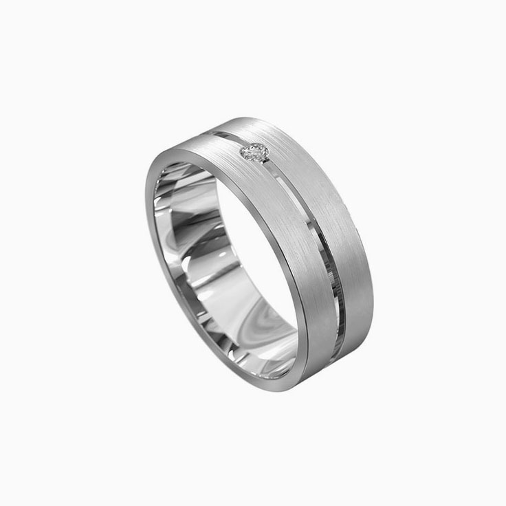 Centre grooved diamond ring 7076