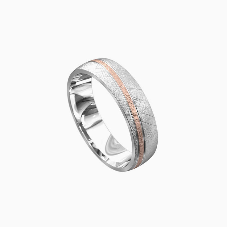 Matt grooved mens ring 4097