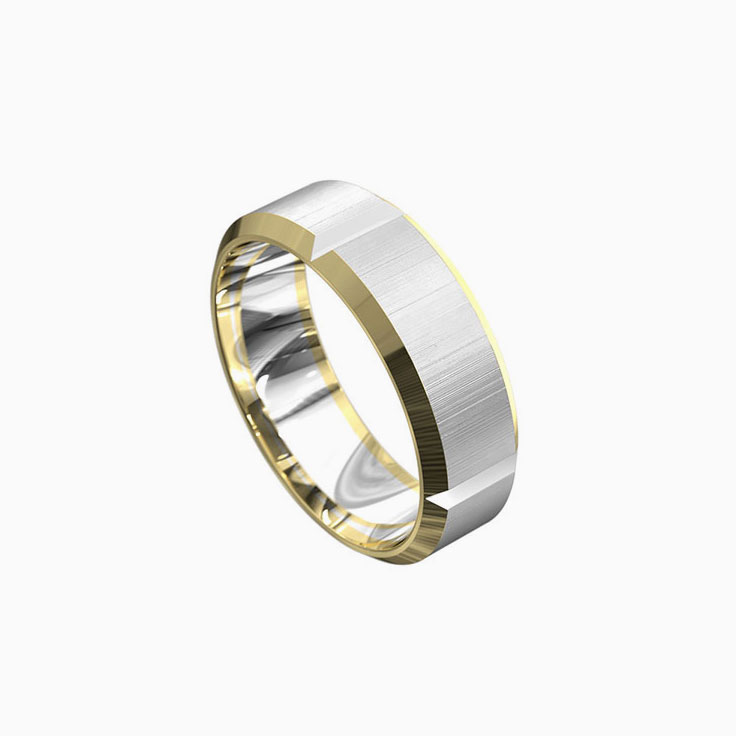 Bevelled edge mens ring 5090