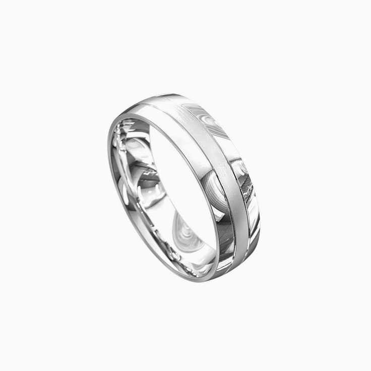 Grooved mens ring 3056