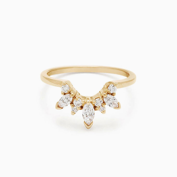 Marquise and round fitted ring