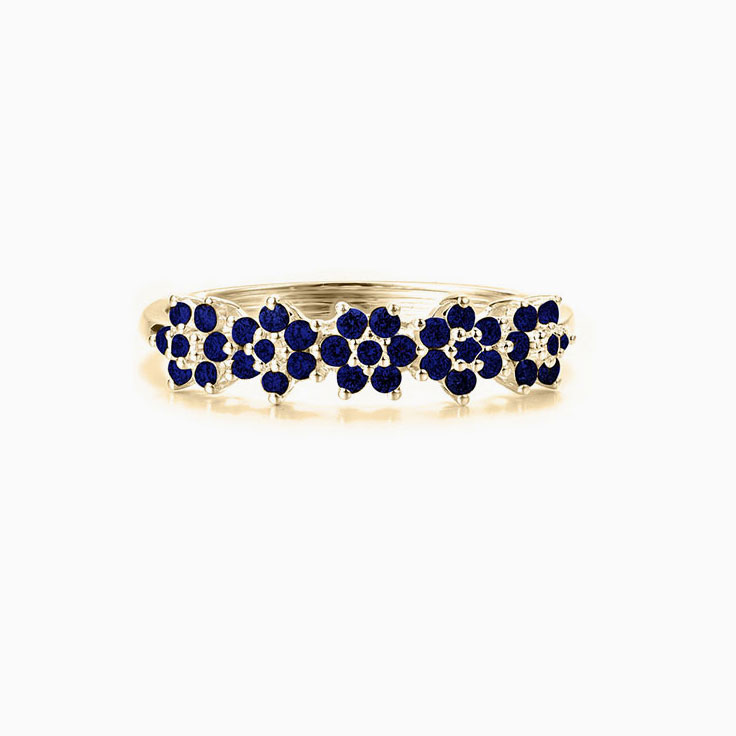 Floral gemstones Eternity ring