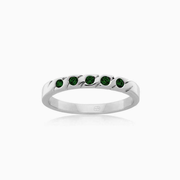 Drop set Emerald ring