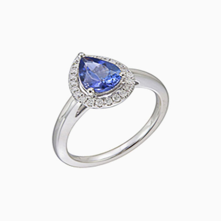 Pear Tanzanite ring