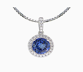 Tanzanite and diamond pendant