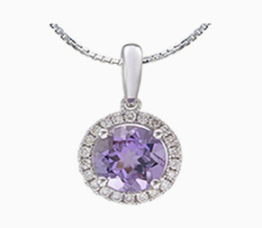 Round Amethyst Pendant