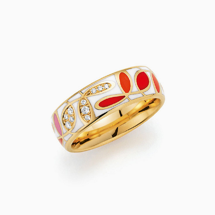 Colourful Ceramic Diamond Ring