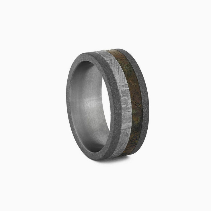 Dinosaur Band With Sandblasted Titanium