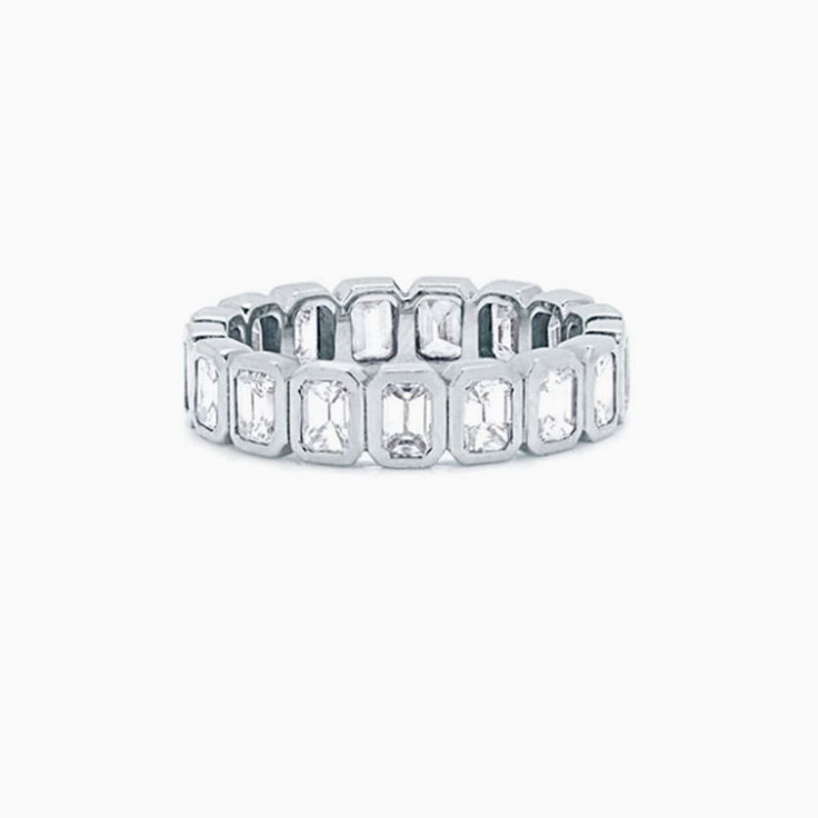 Bezel Emerald eternity ring