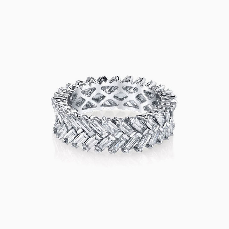 Double baguette eternity ring