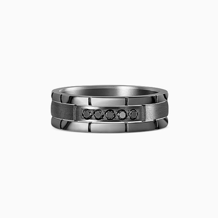 Tantalum with black diamond band