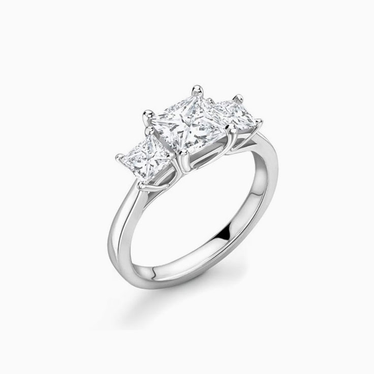 Princess cut trilogy ring