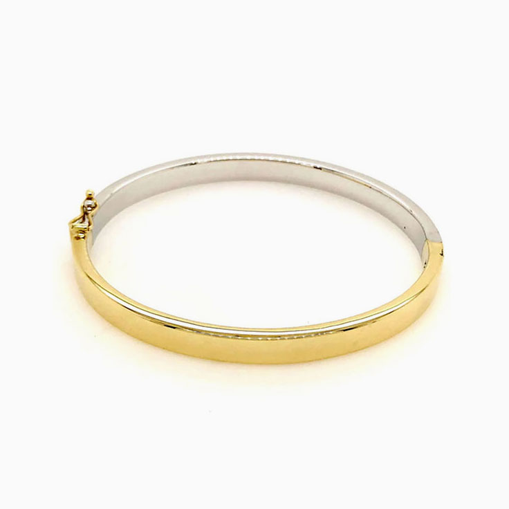 Yellow And White Gold Bangle