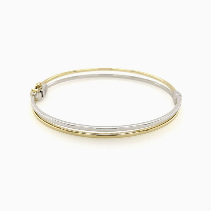 Dual Tone Gold Italian Bangle