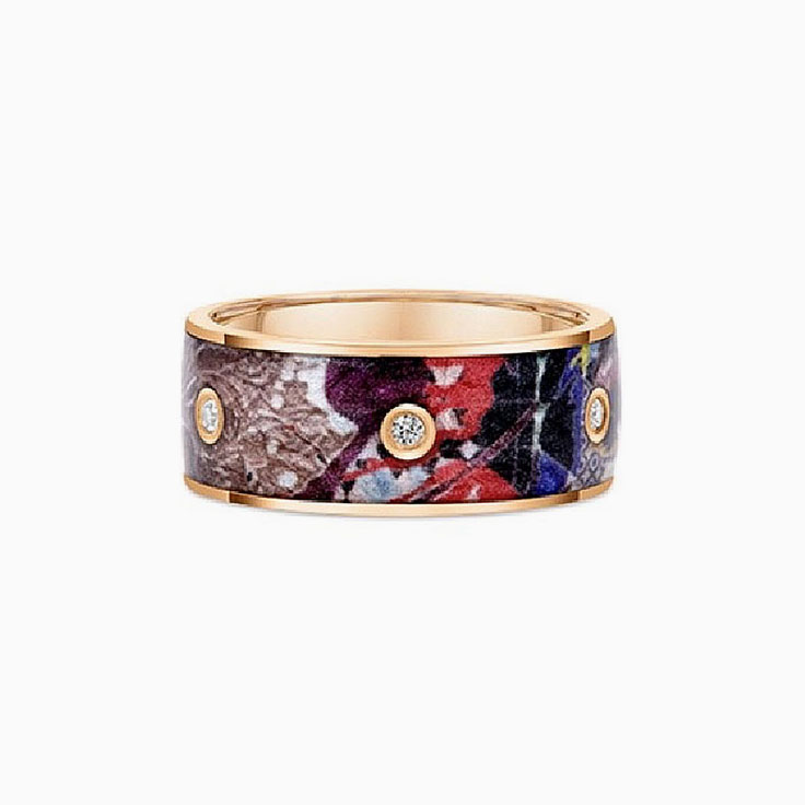 Diamond Ceramic Gold Ring