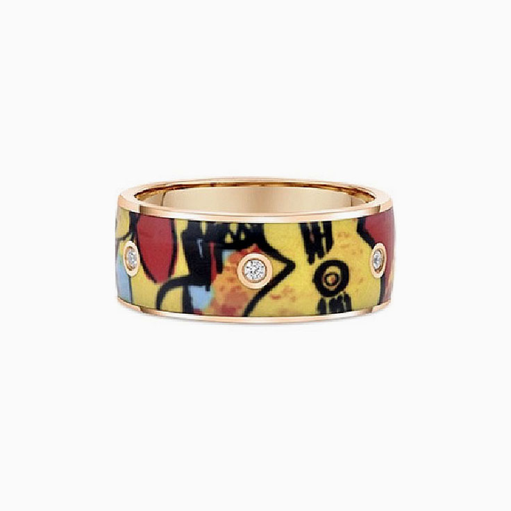 Classic Ceramic Gold Ring