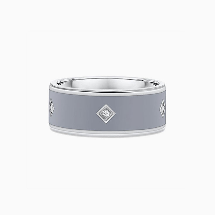 Ceramic Grey Gold Ring