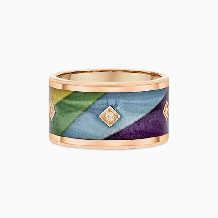 Chromatic Ceramic Gold Ring