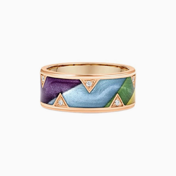 Ceramic Gold Ring With Diamond