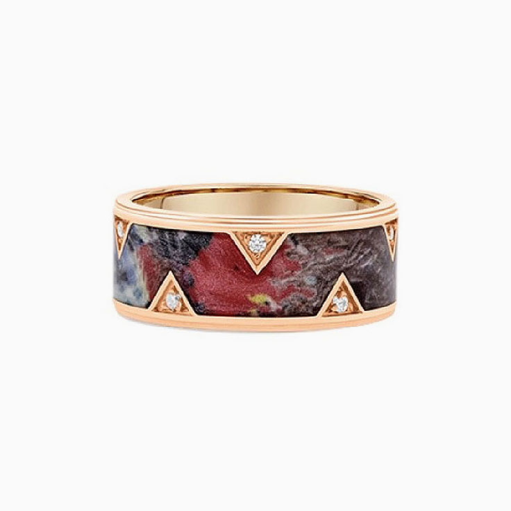 Gold Ceramic Ring With Diamond