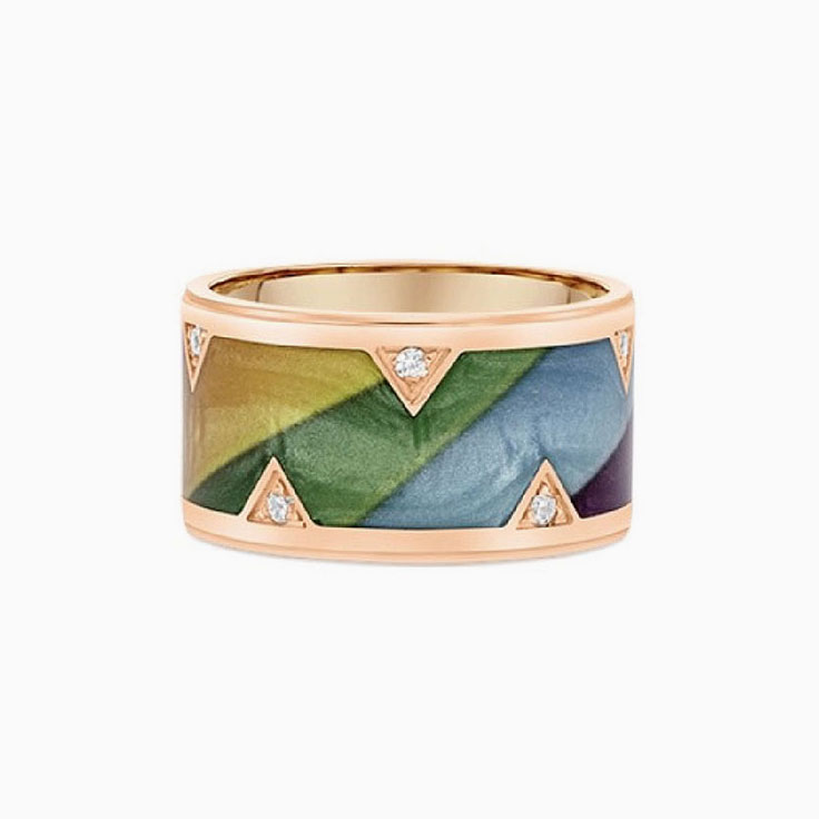 Ceramic Gold Diamond Ring