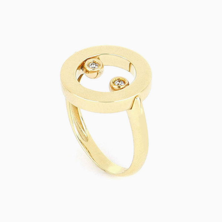 Gold and Diamond Circle Ring