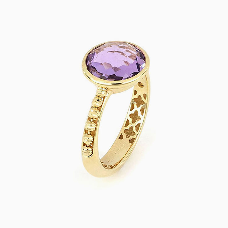 Purple Amethyst Gold Ring