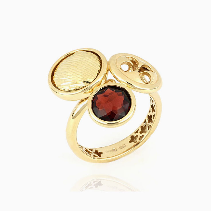 Red Garnet Gold Ring