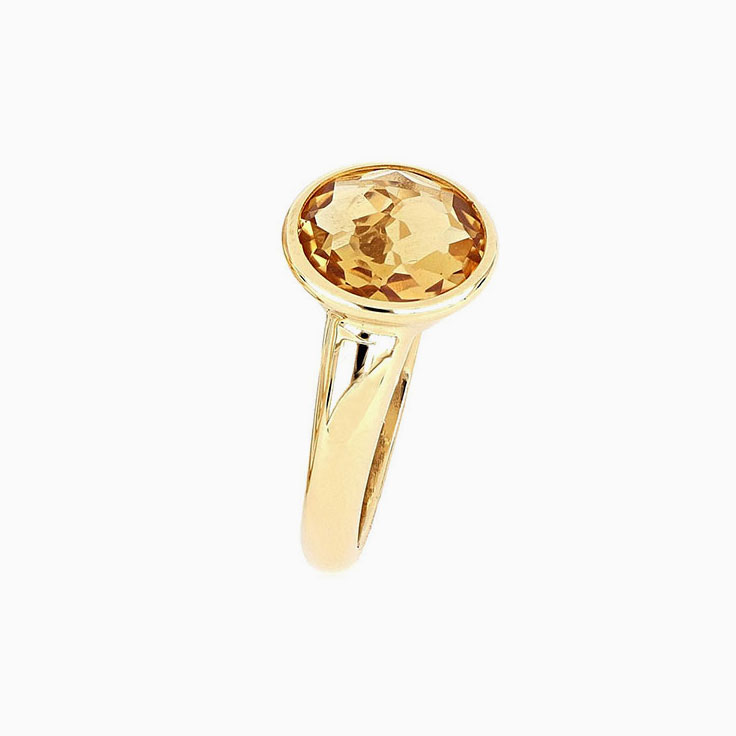 Bezel Set Citrine Ring