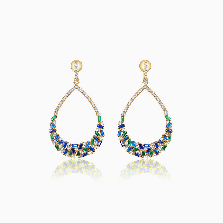 Drop Set Gemstone Earrings
