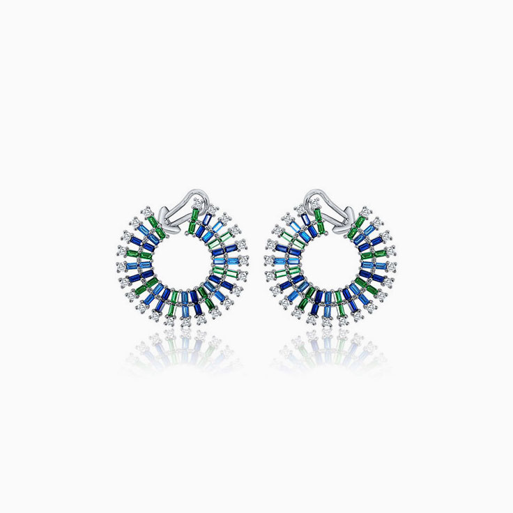 Baguette Gemstone Earrings