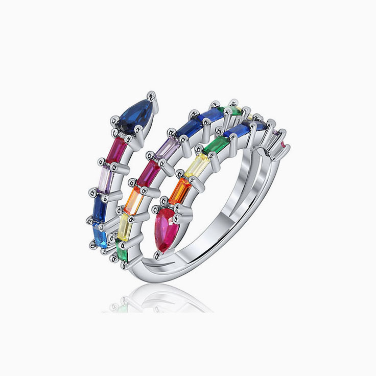 Rainbow wrap around ring